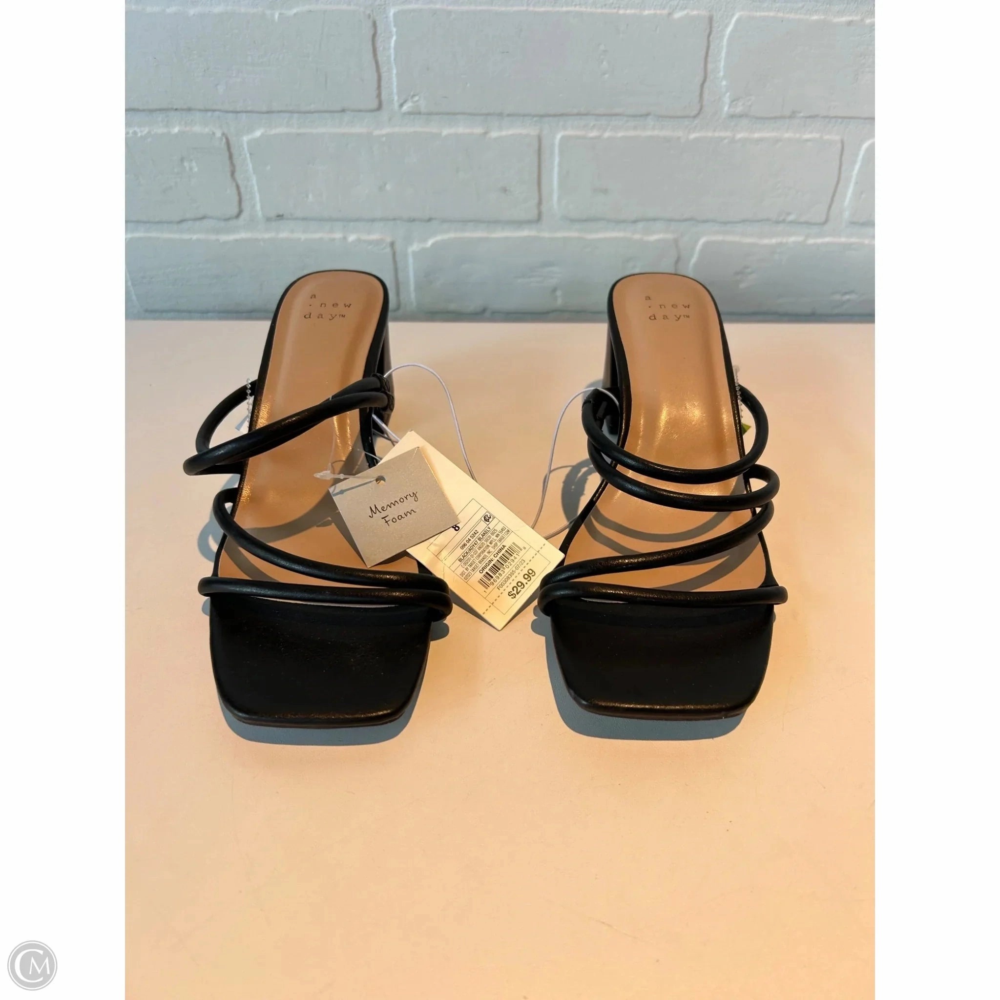 Sandals Heels Kitten By A New Day In Black, Size: 8