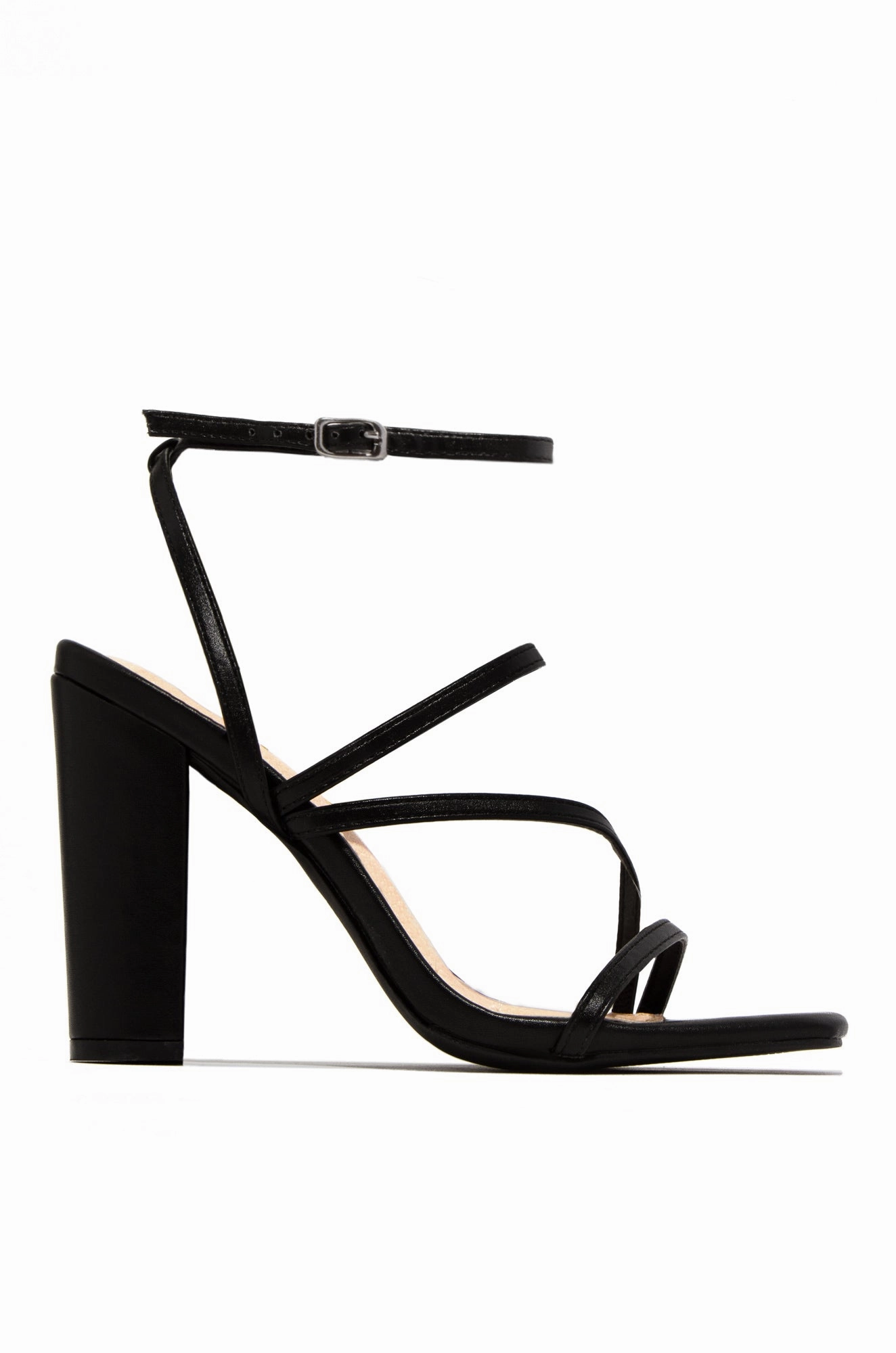 Saturday Night Strappy Block Heels - Black