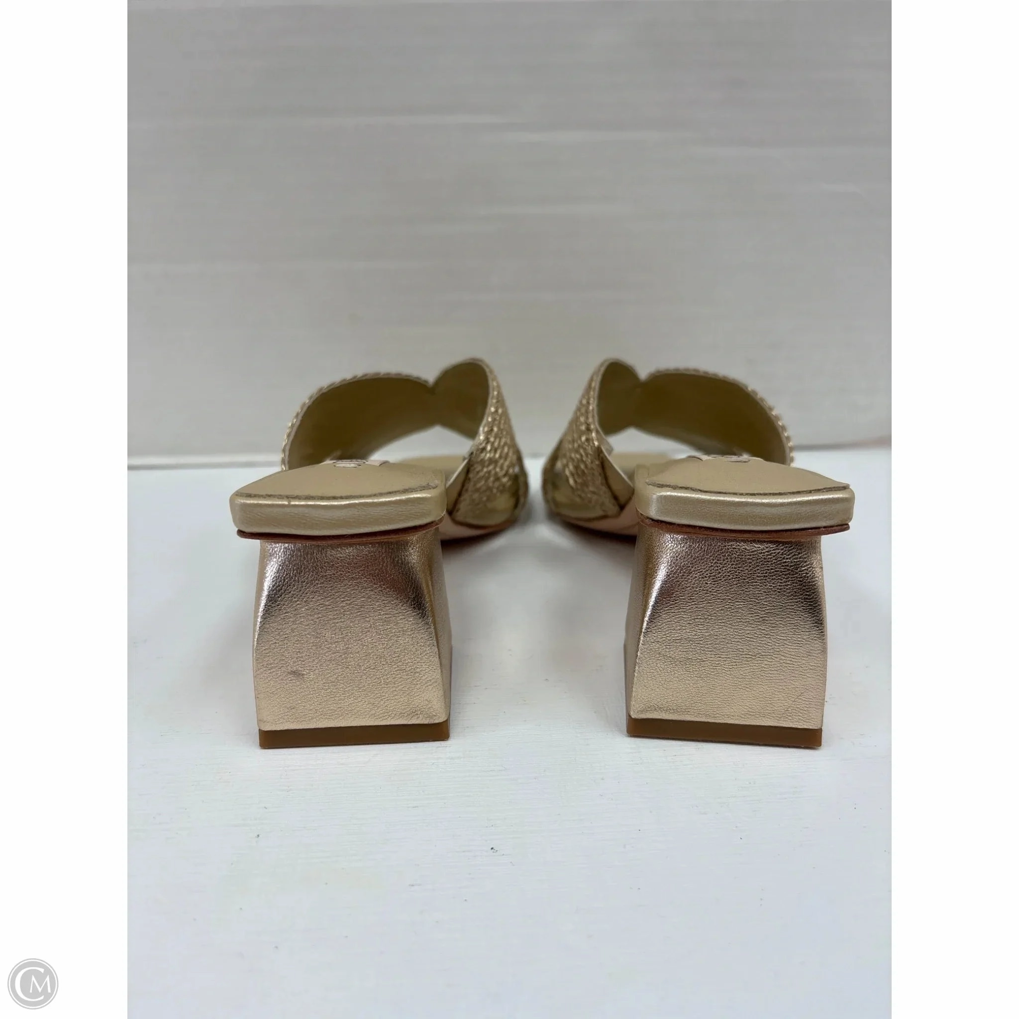 Shoes Heels Block By Clothes Mentor In Gold, Size: 6.5
