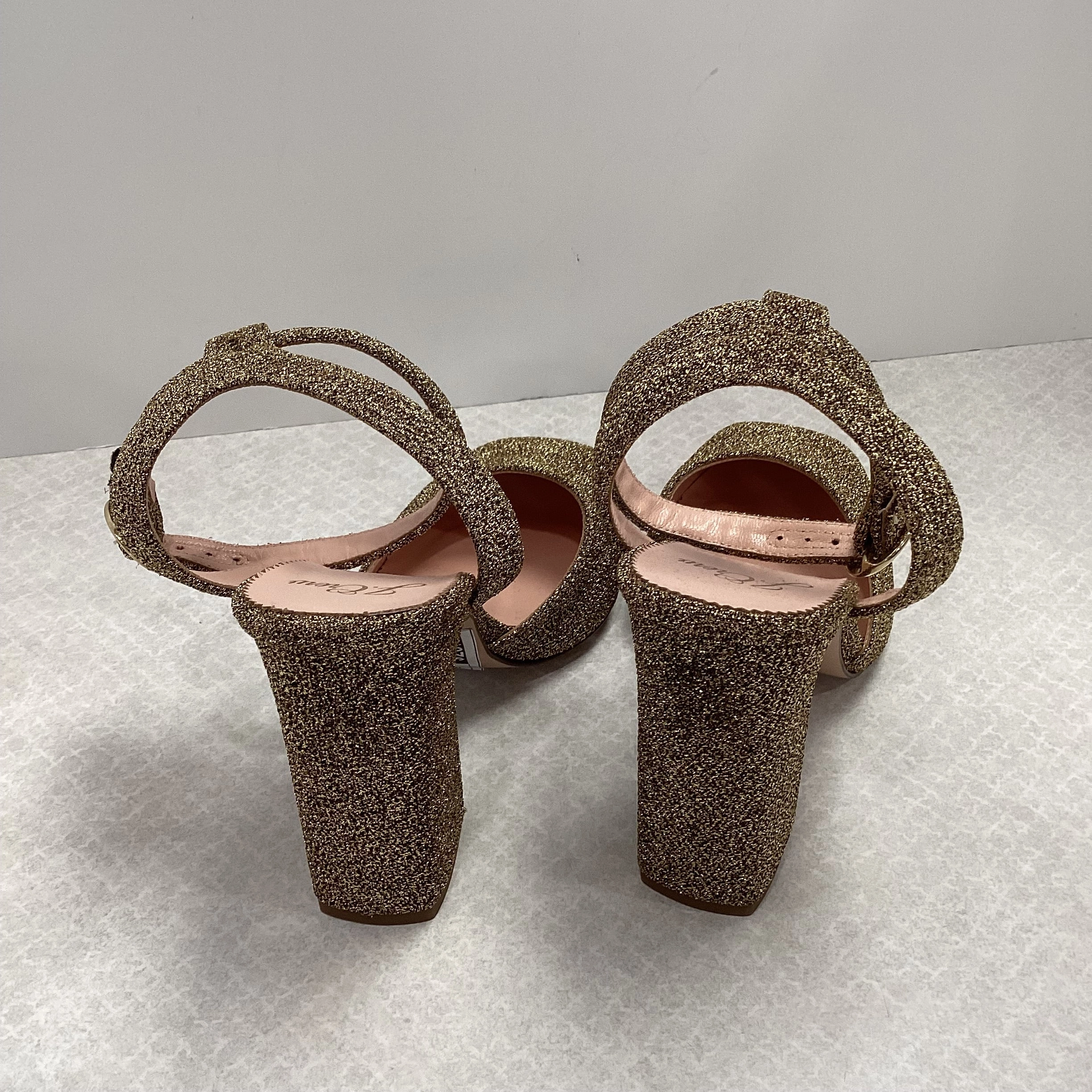 Shoes Heels Block By J. Crew In Gold, Size: 8.5