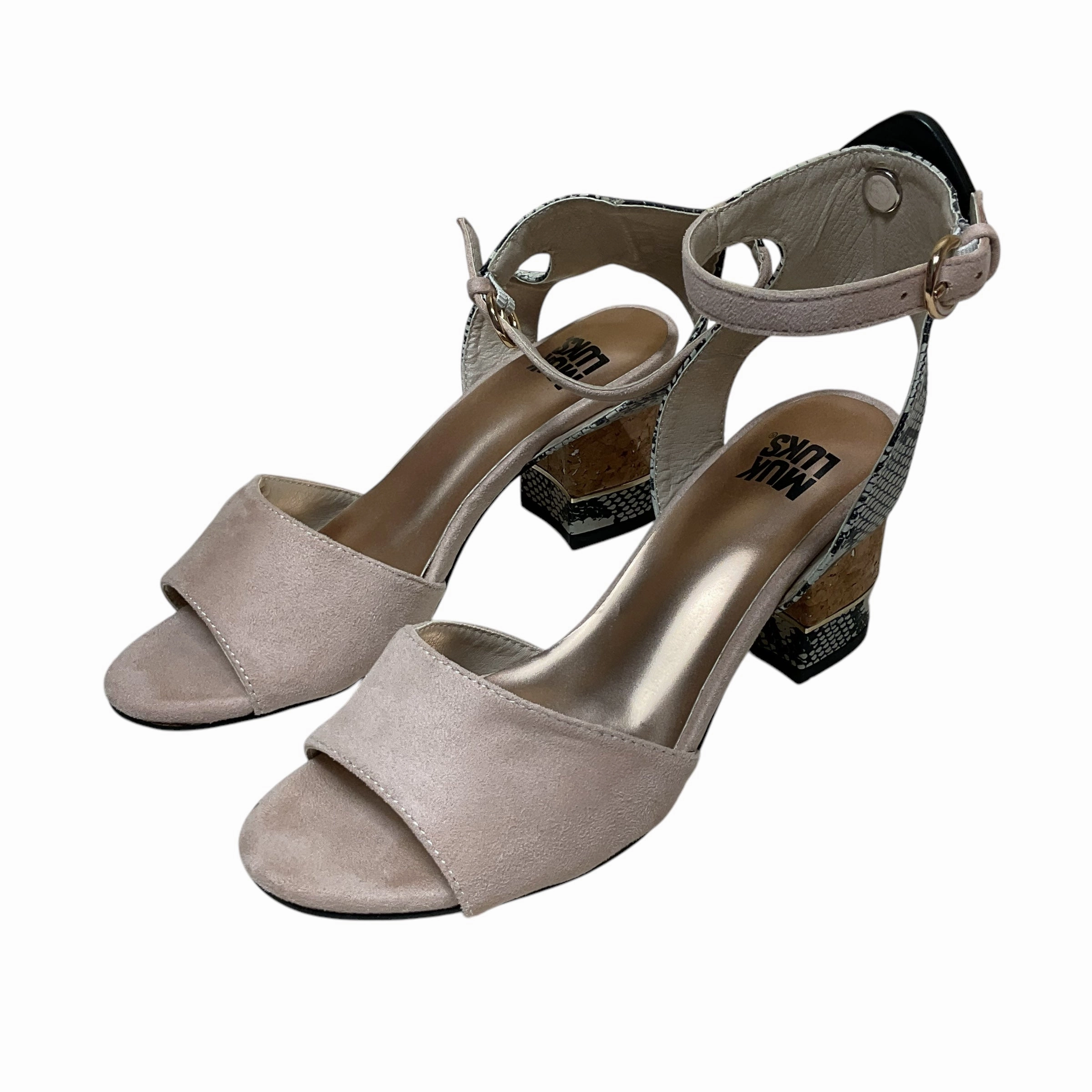 Shoes Heels Block By Muk Luks In Snakeskin Print, Size:6.5