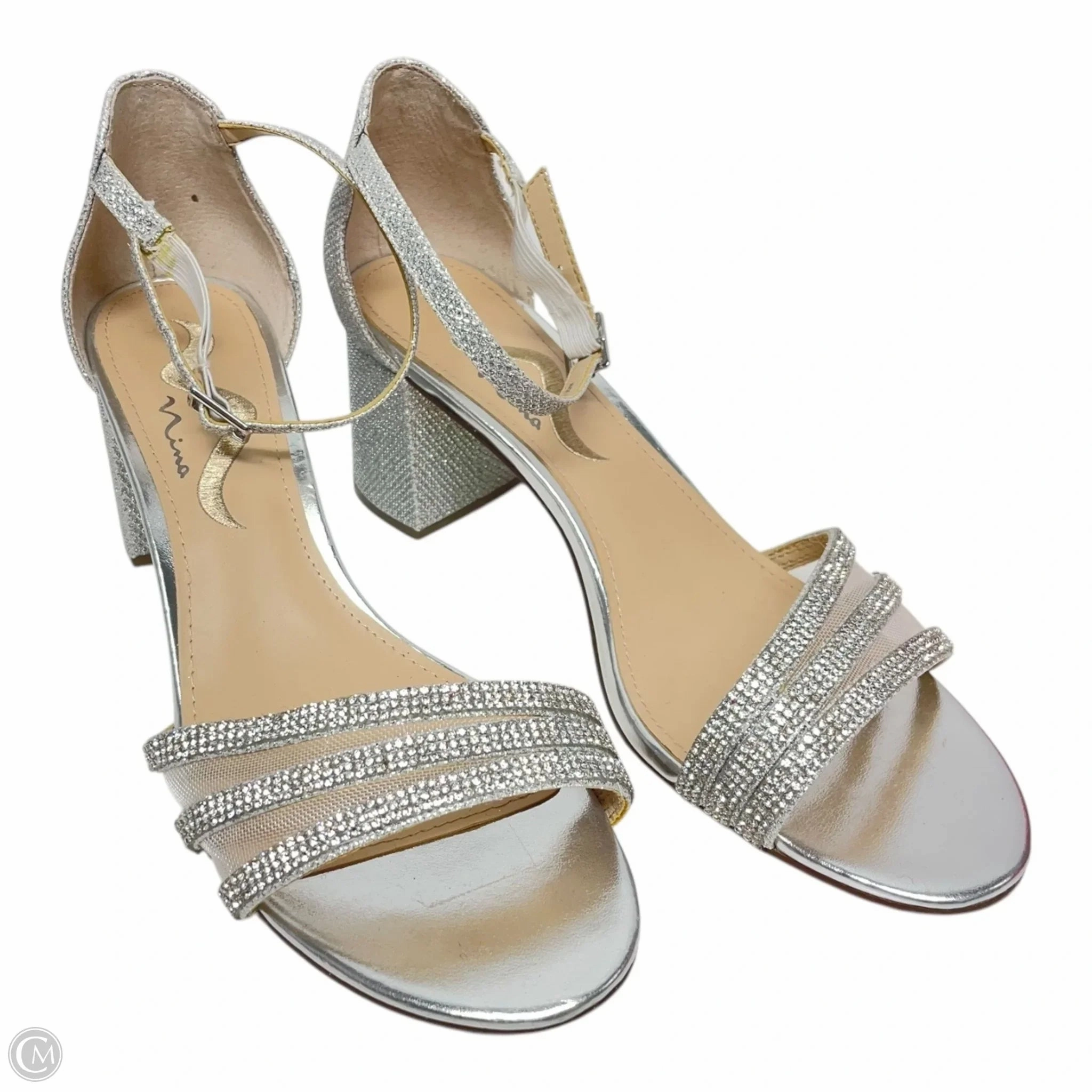 Shoes Heels Block By Nina In Silver, Size: 8.5
