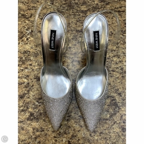 Shoes Heels Kitten By Nine West In Silver, Size: 8.5
