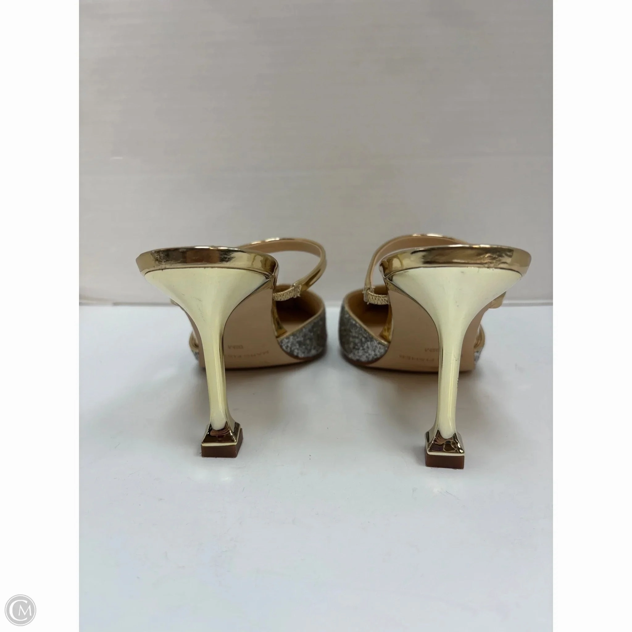 Shoes Heels Stiletto By Marc Fisher In Gold, Size: 9.5