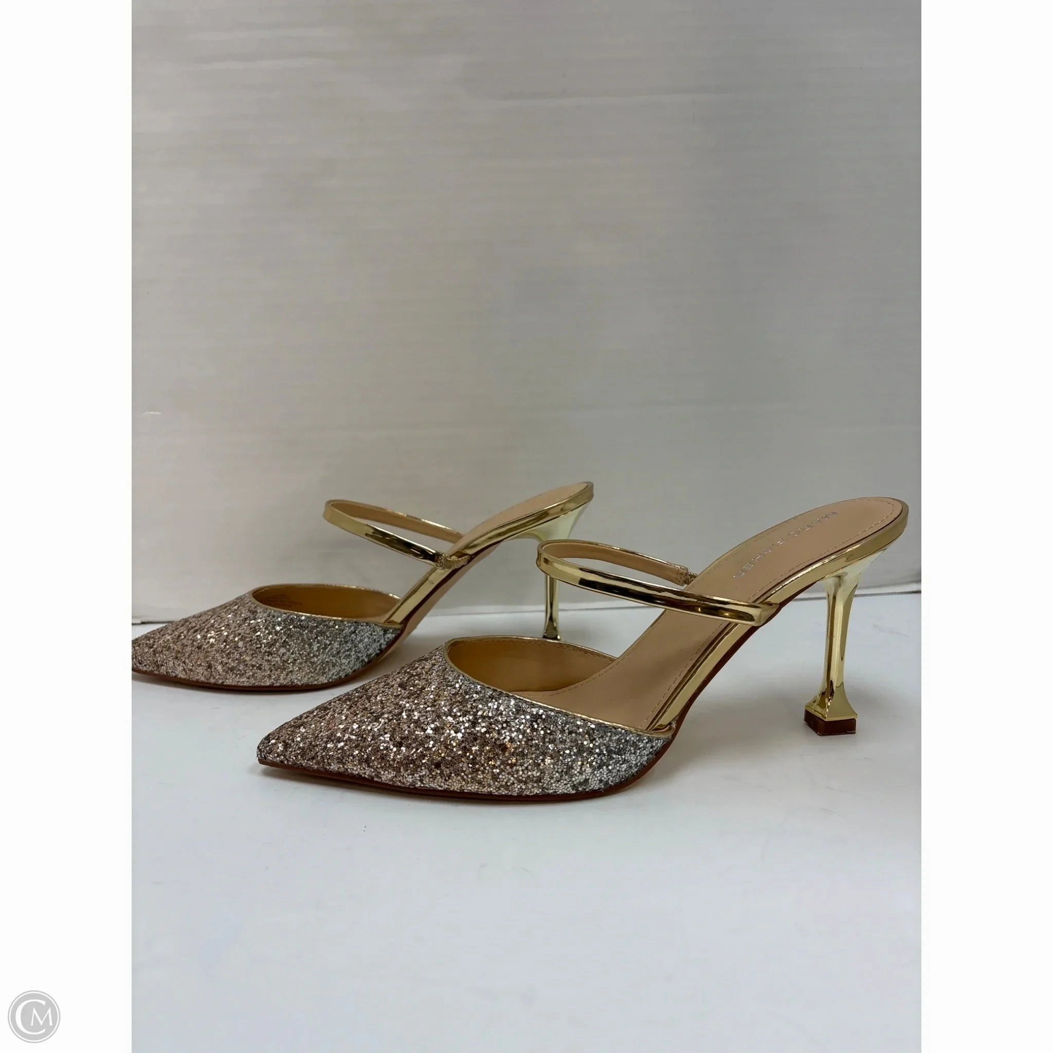 Shoes Heels Stiletto By Marc Fisher In Gold, Size: 9.5