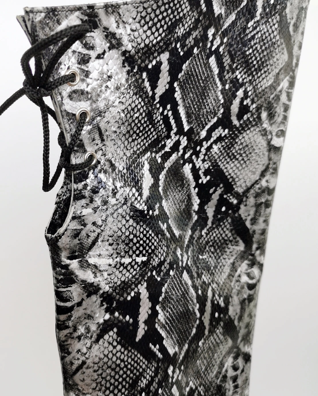 Snake Print Design Knee High Boots