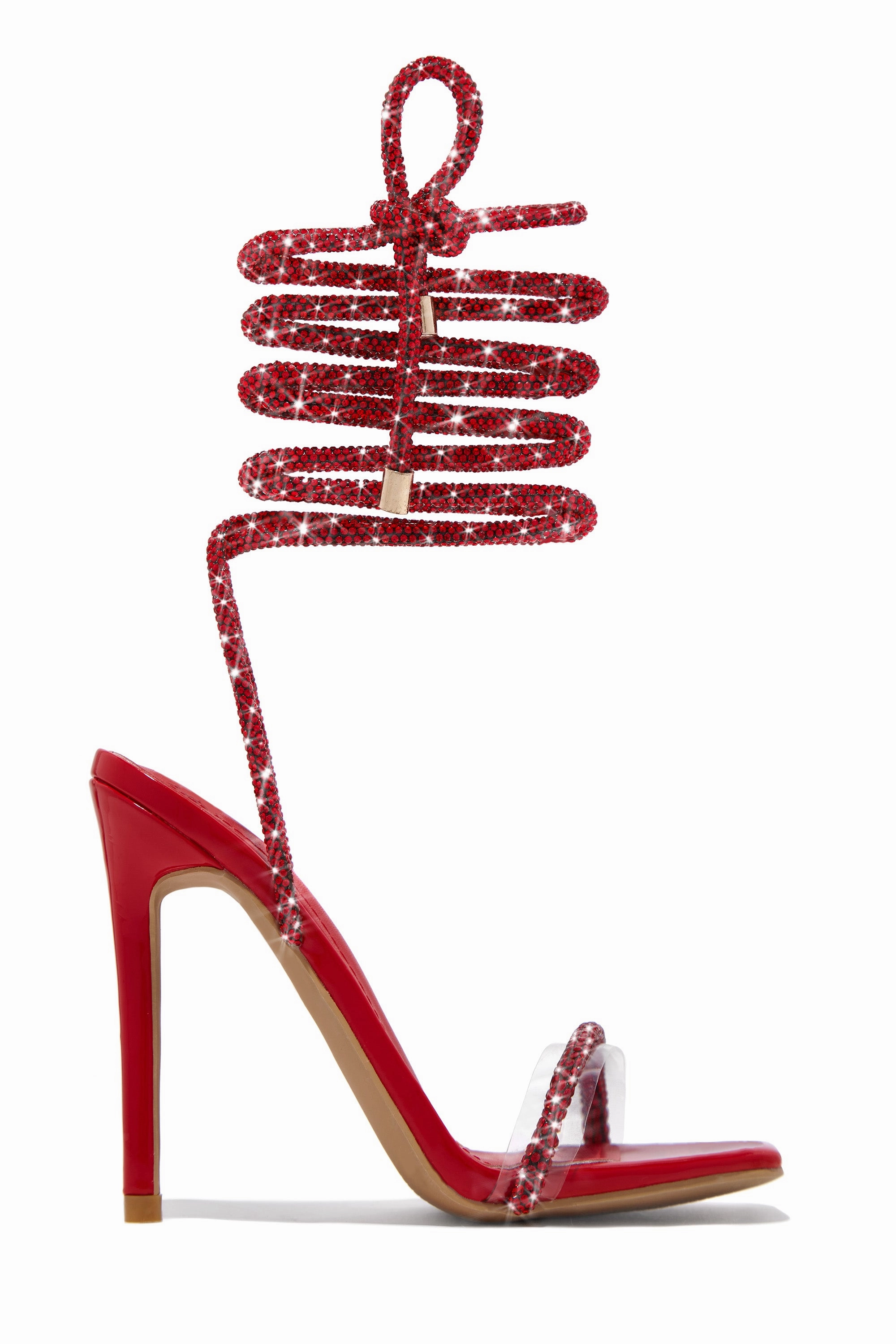 Sofia Embellished Lace Up Heels - Blue