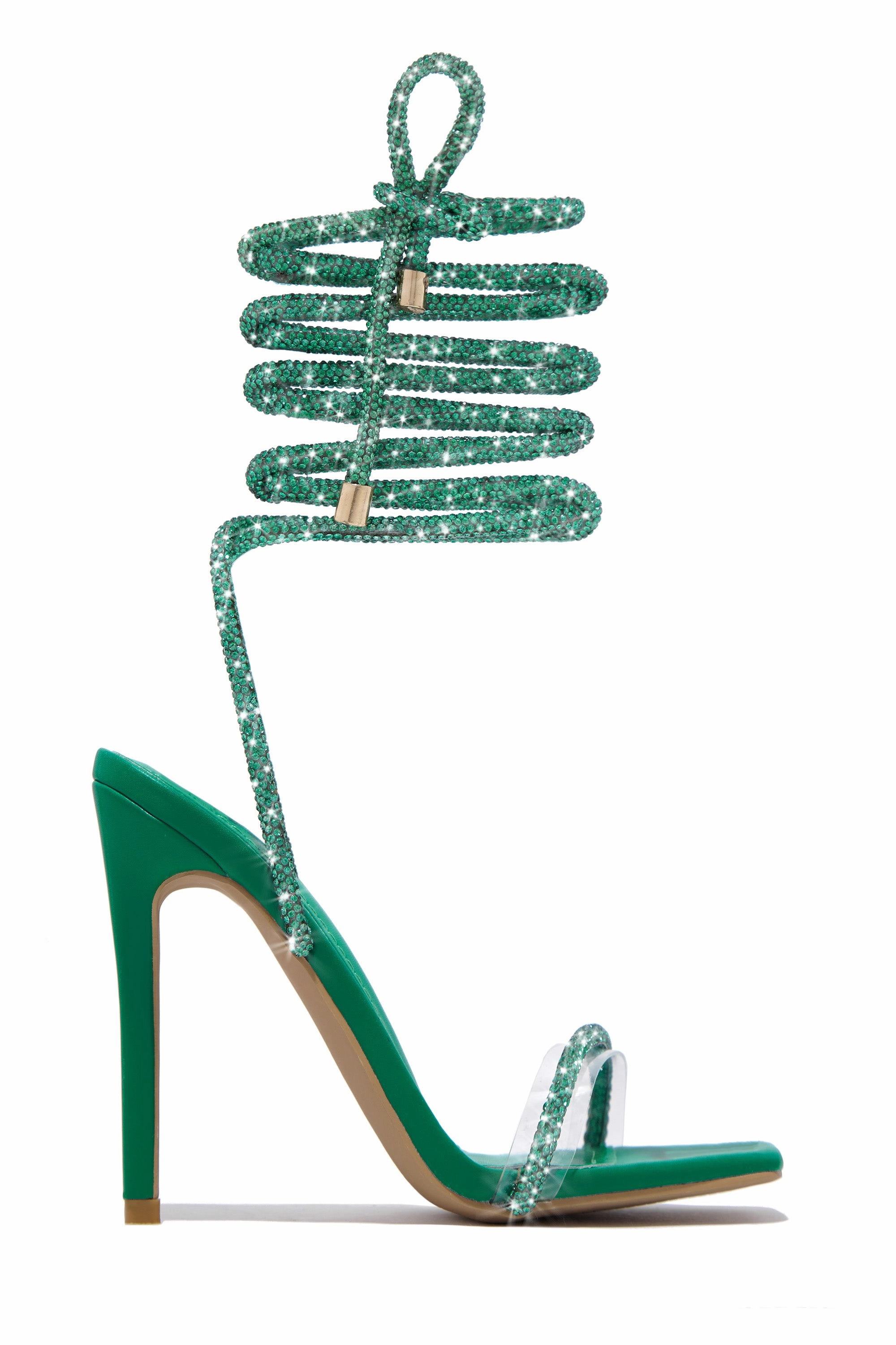 Sofia Embellished Lace Up Heels - Blue