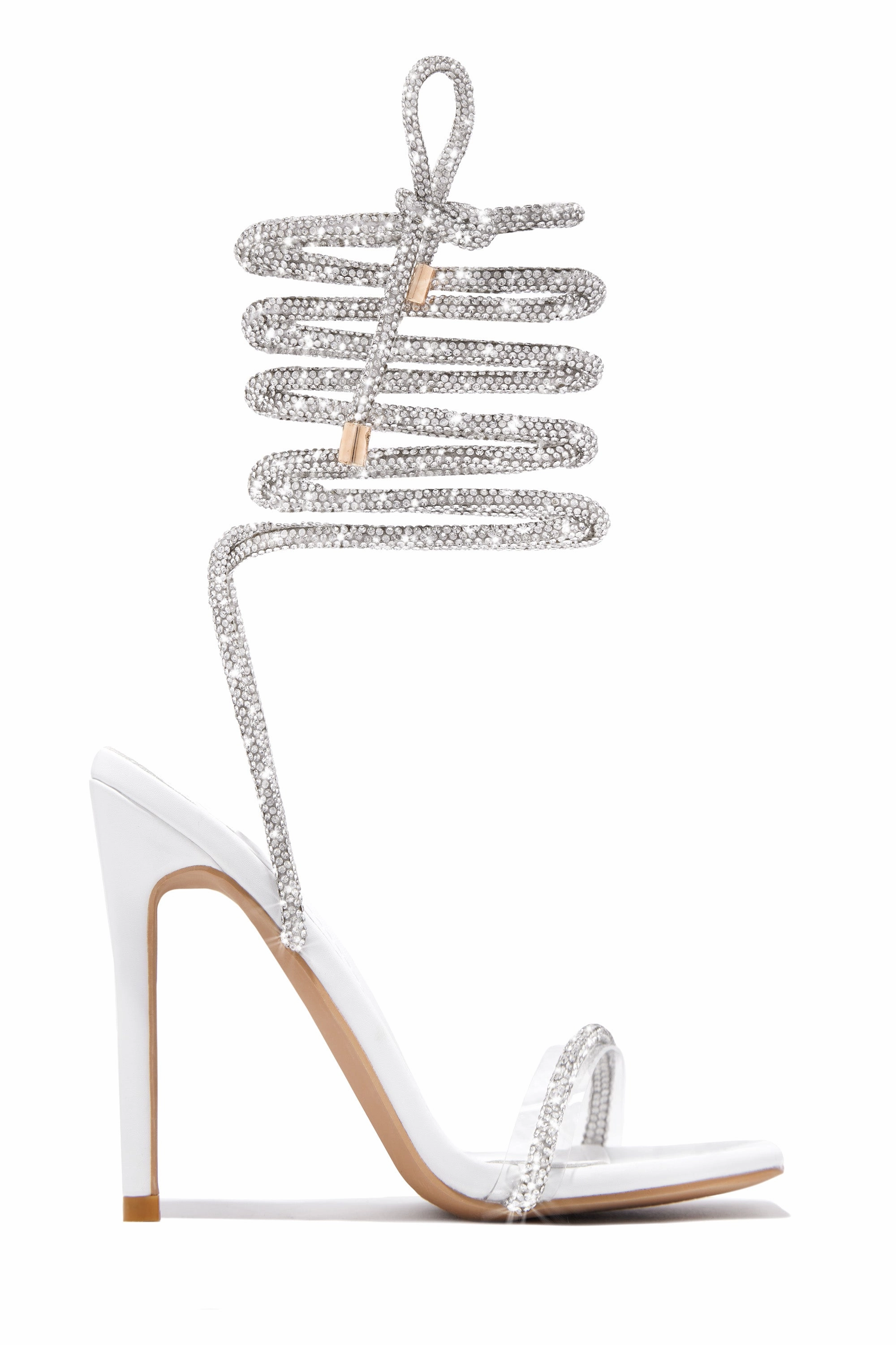Sofia Embellished Lace Up Heels - Blue