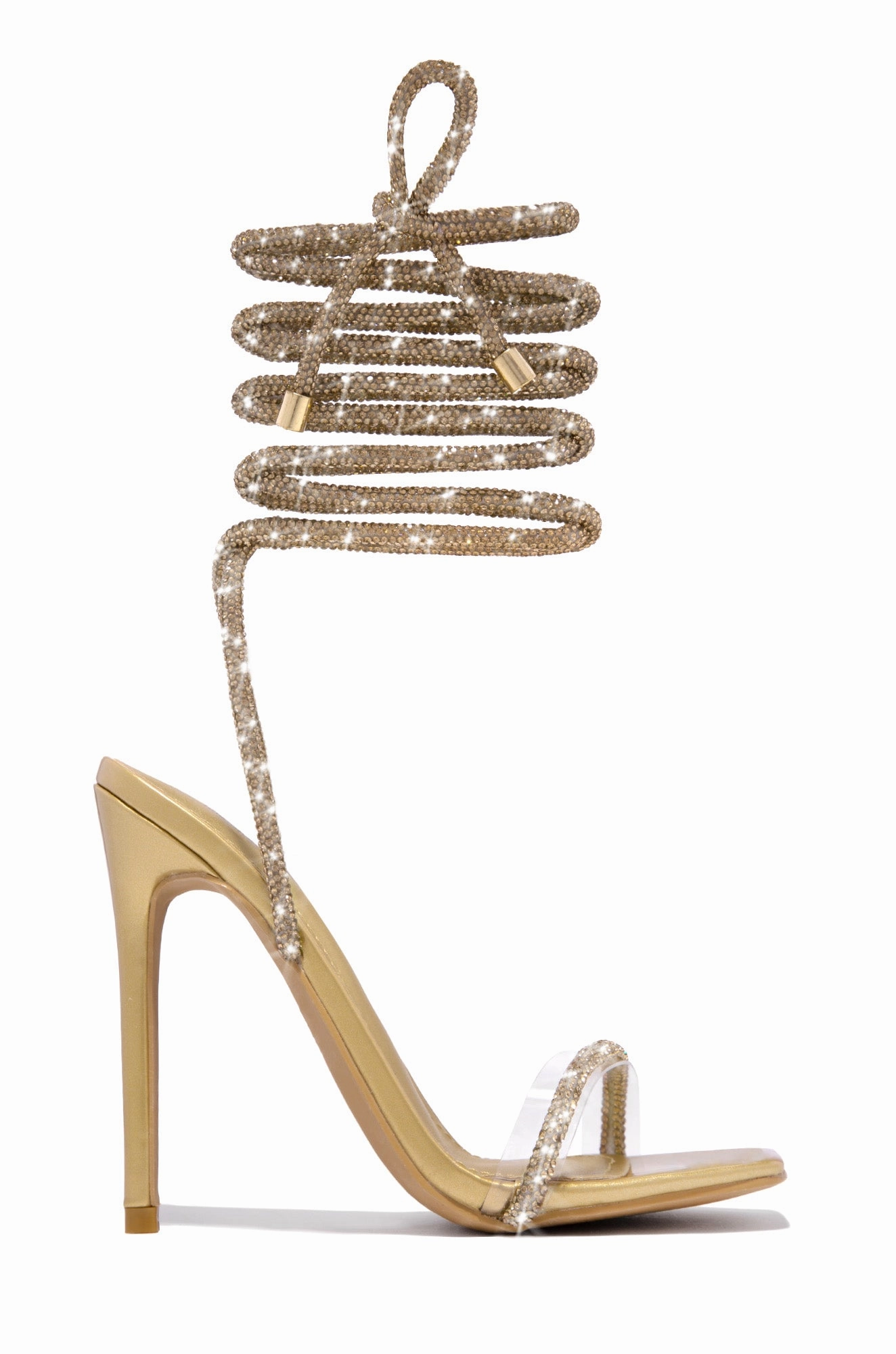 Sofia Embellished Lace Up Heels - Blue