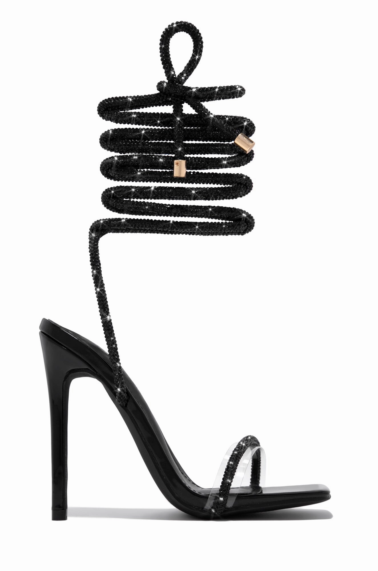 Sofia Embellished Lace Up Heels - Blue