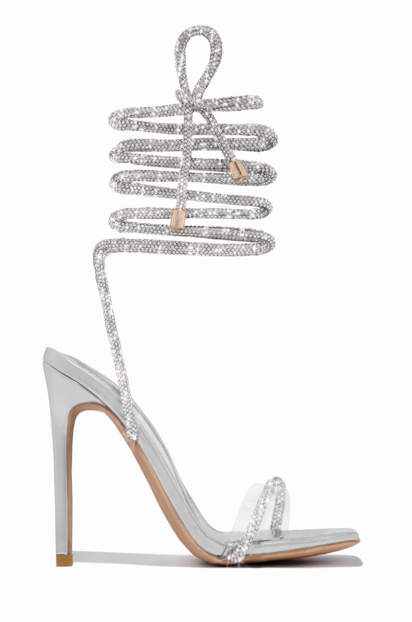 Sofia Embellished Lace Up Heels - Blue