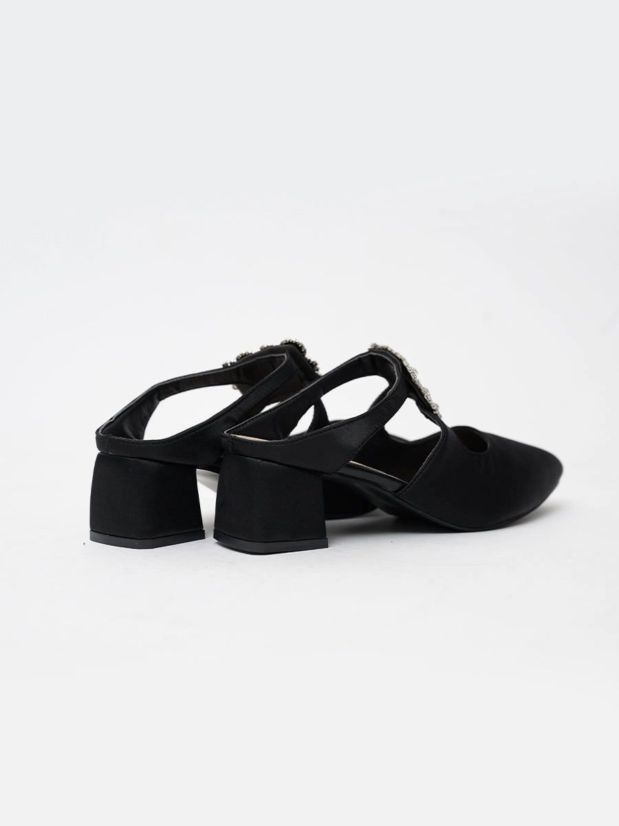 Solay Rhinestone Satin Heels