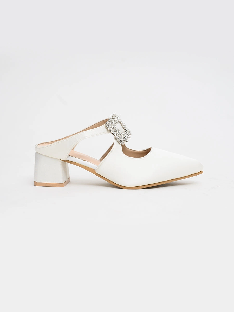 Solay Rhinestone Satin Heels
