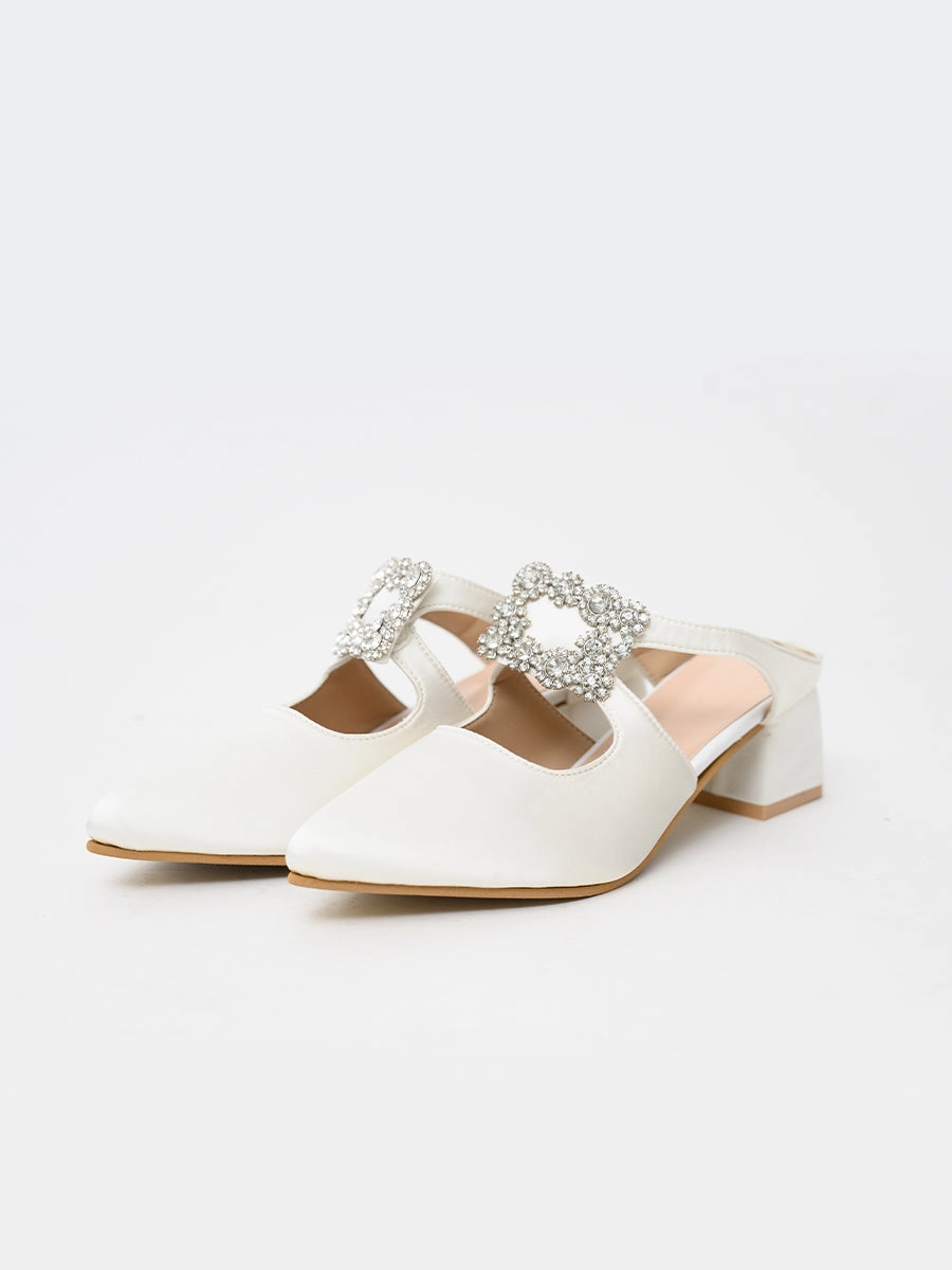 Solay Rhinestone Satin Heels