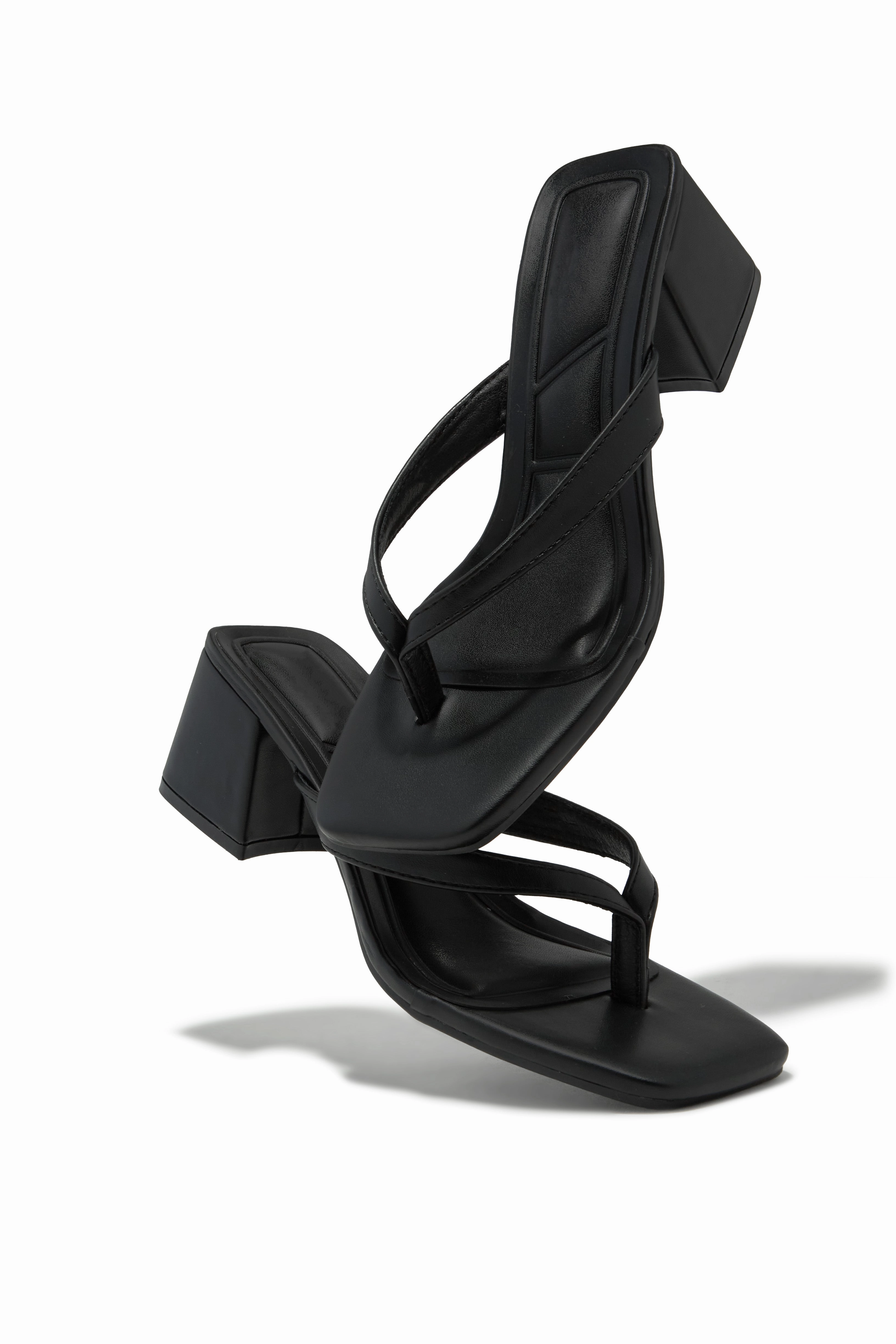 Talia Block Heel Mules - Black