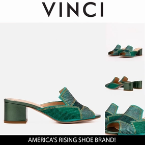The Magnolia Green Glitter Leather Women Sandal