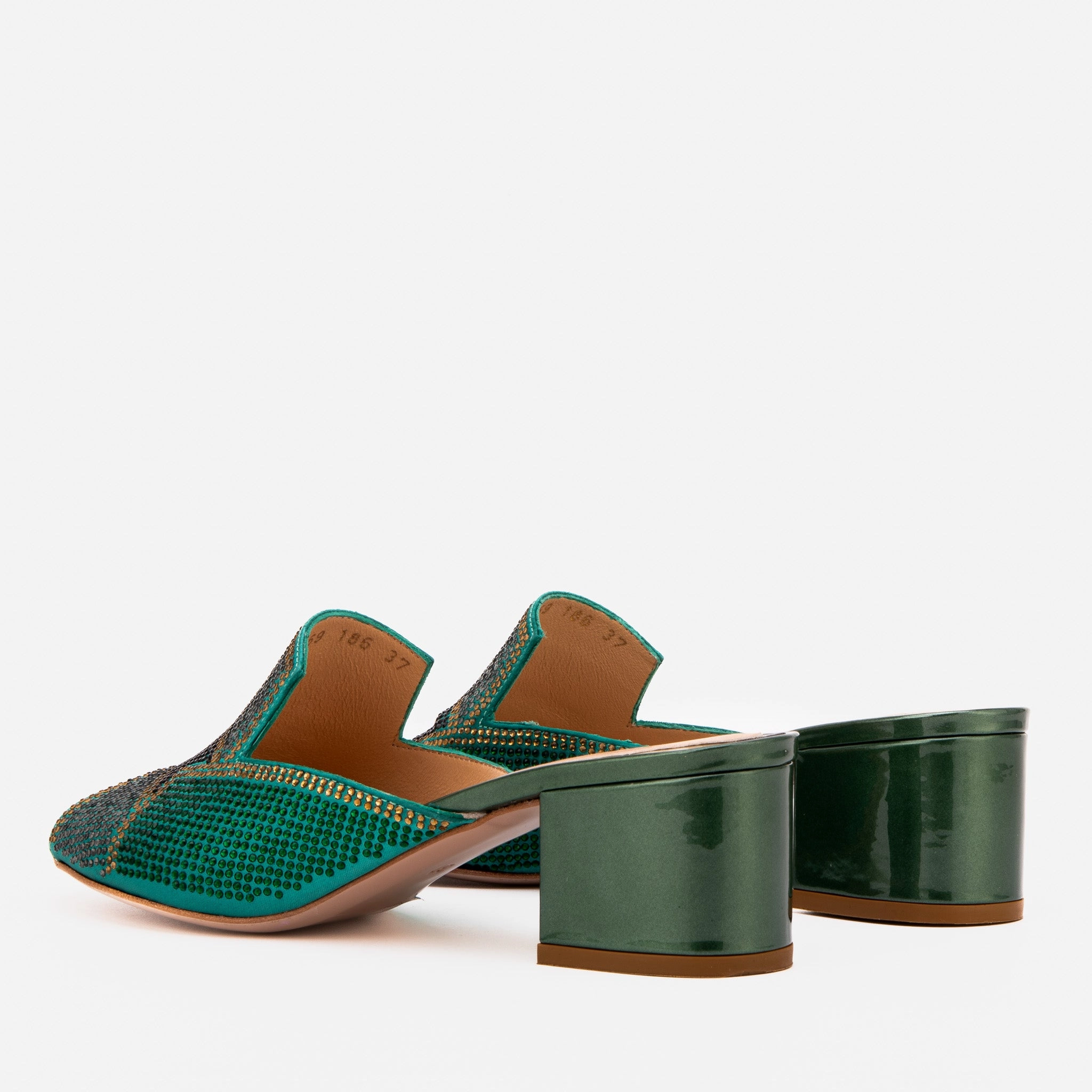 The Magnolia Green Glitter Leather Women Sandal