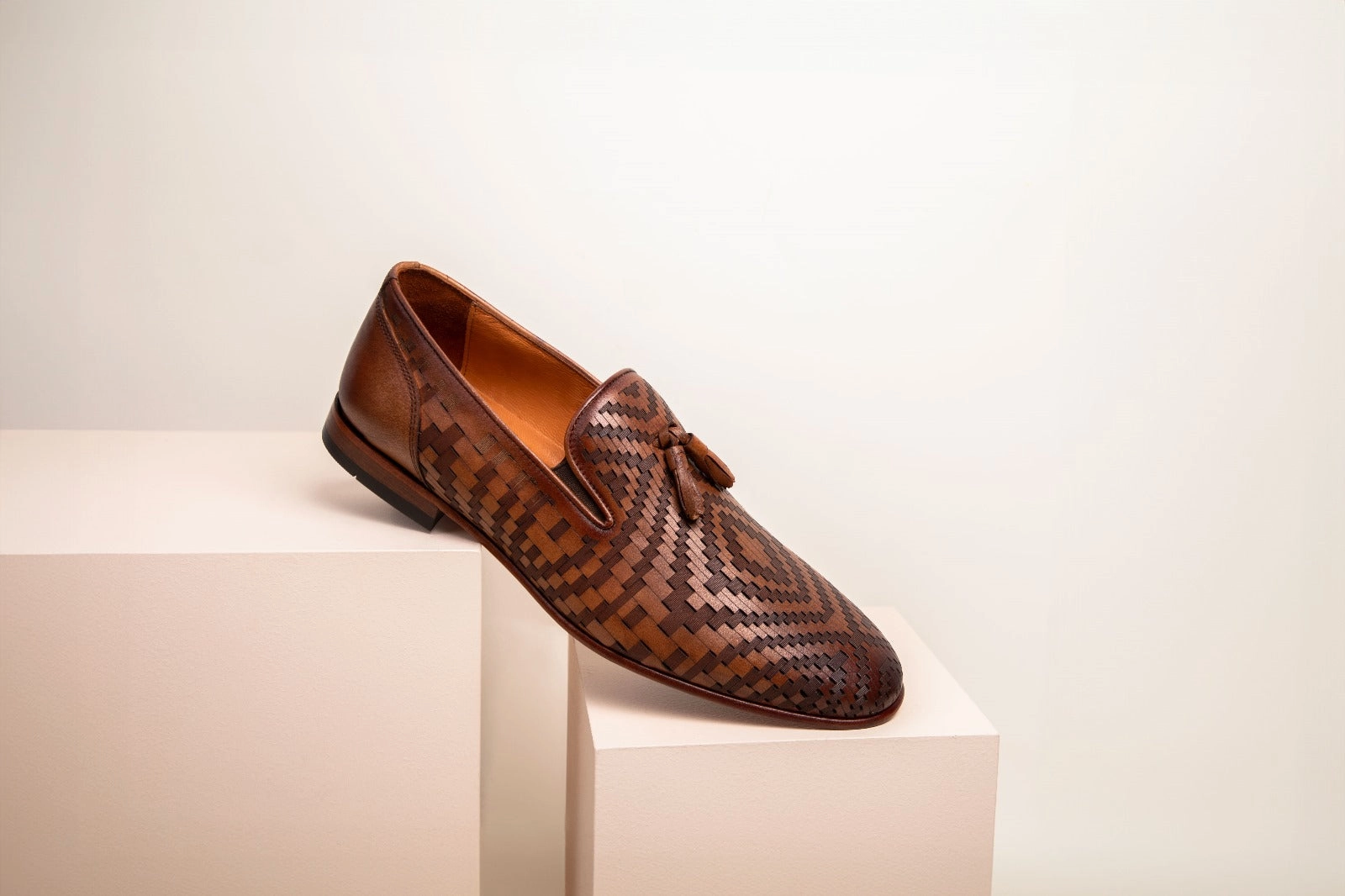 The Meram Brown Leather Tassel Slip-On Loafer Men Shoe