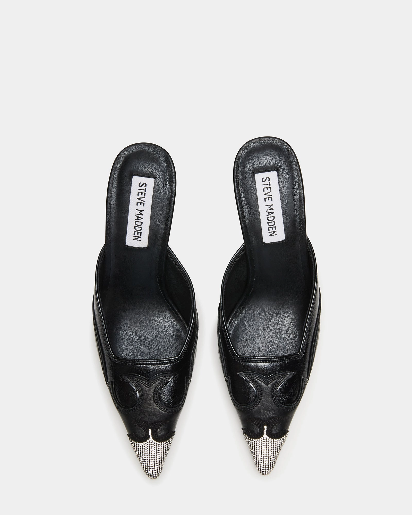 THORIN BLACK LEATHER RHINESTONES