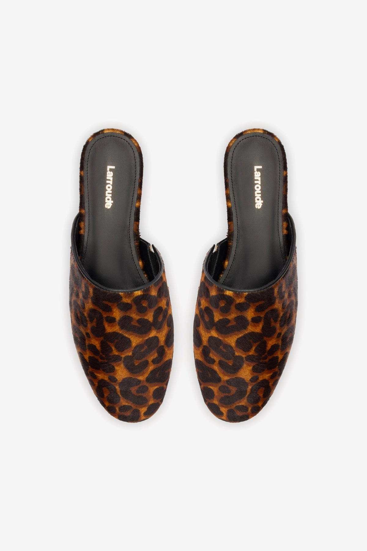 Venice Flat Mule In Leopard Print Calf Hair