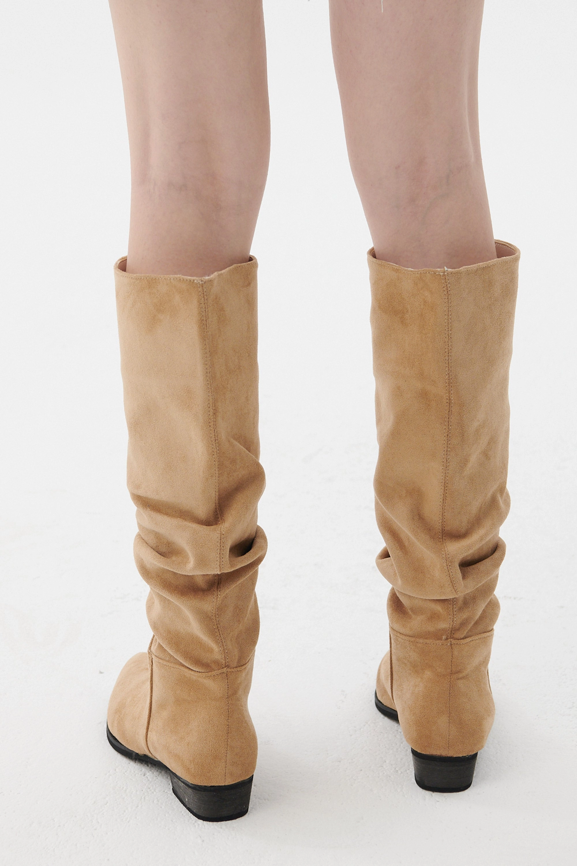 Wide-Leg Ruched Boots