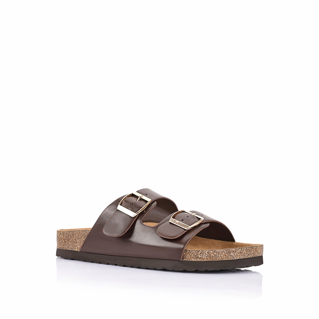 Xylo Footbed Slides - Chocolate Brown