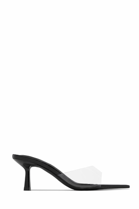 Zariah Mid Heel Mules - Black