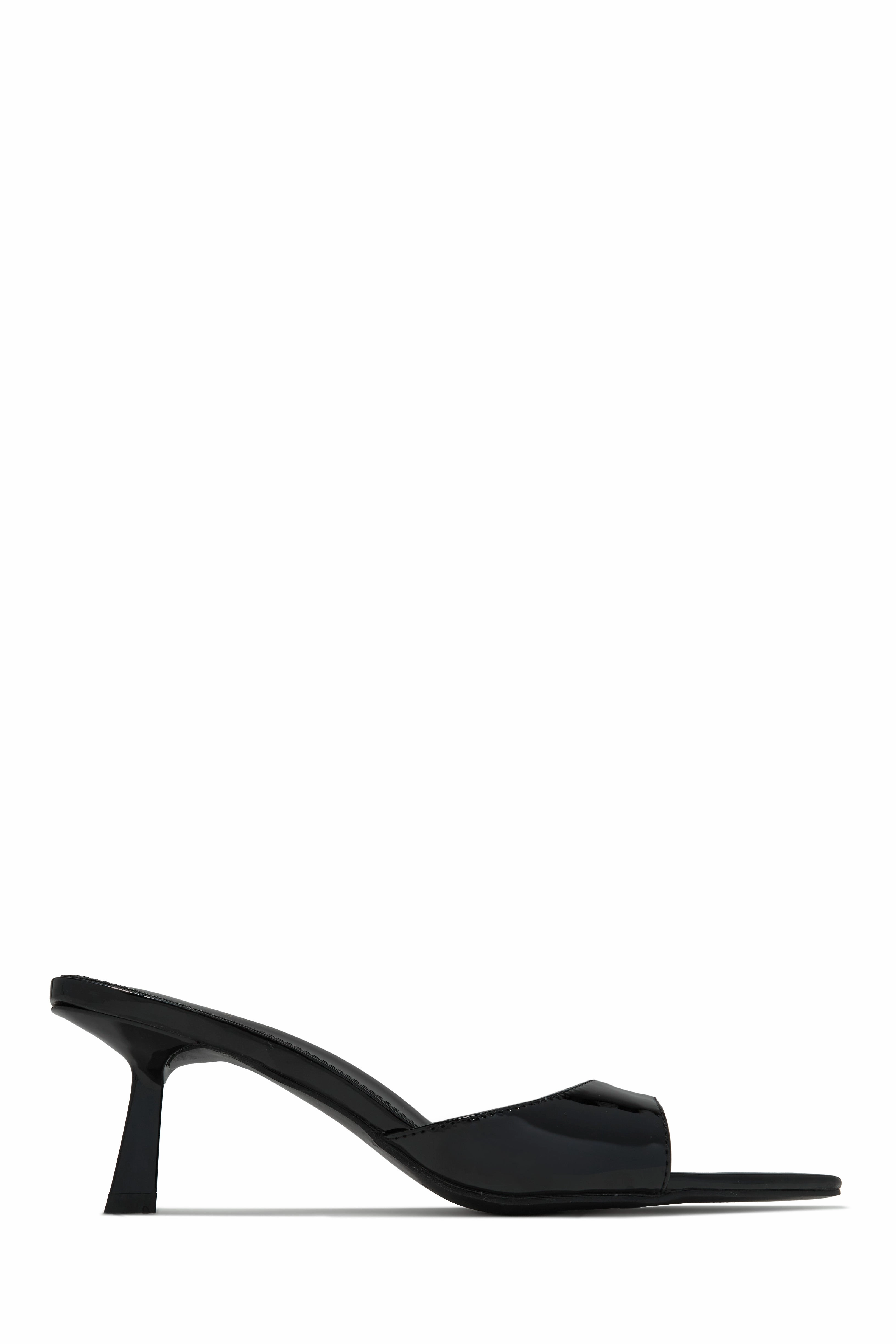 Zarina Mid Heel Mules - Black