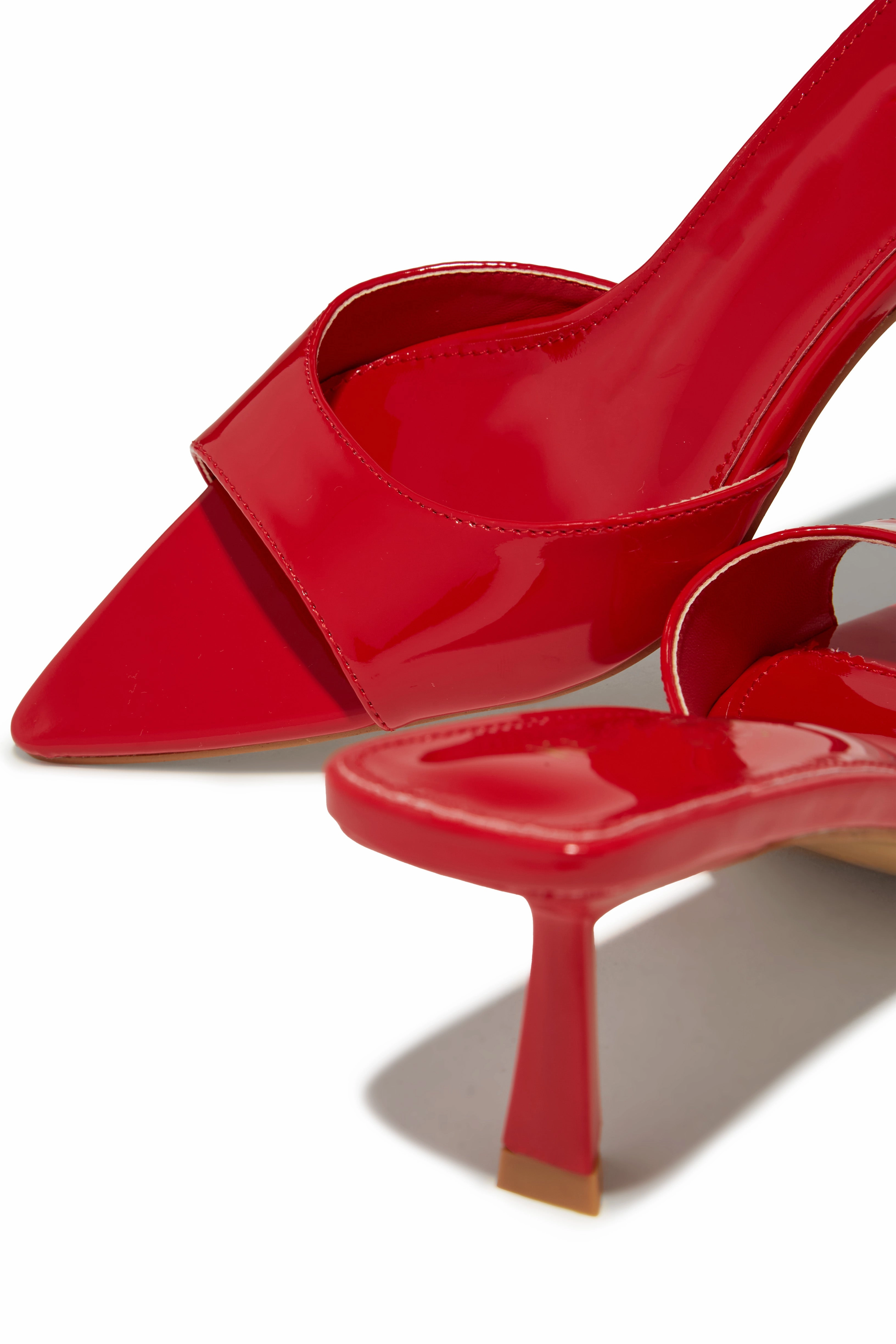 Zarina Mid Heel Mules - Red