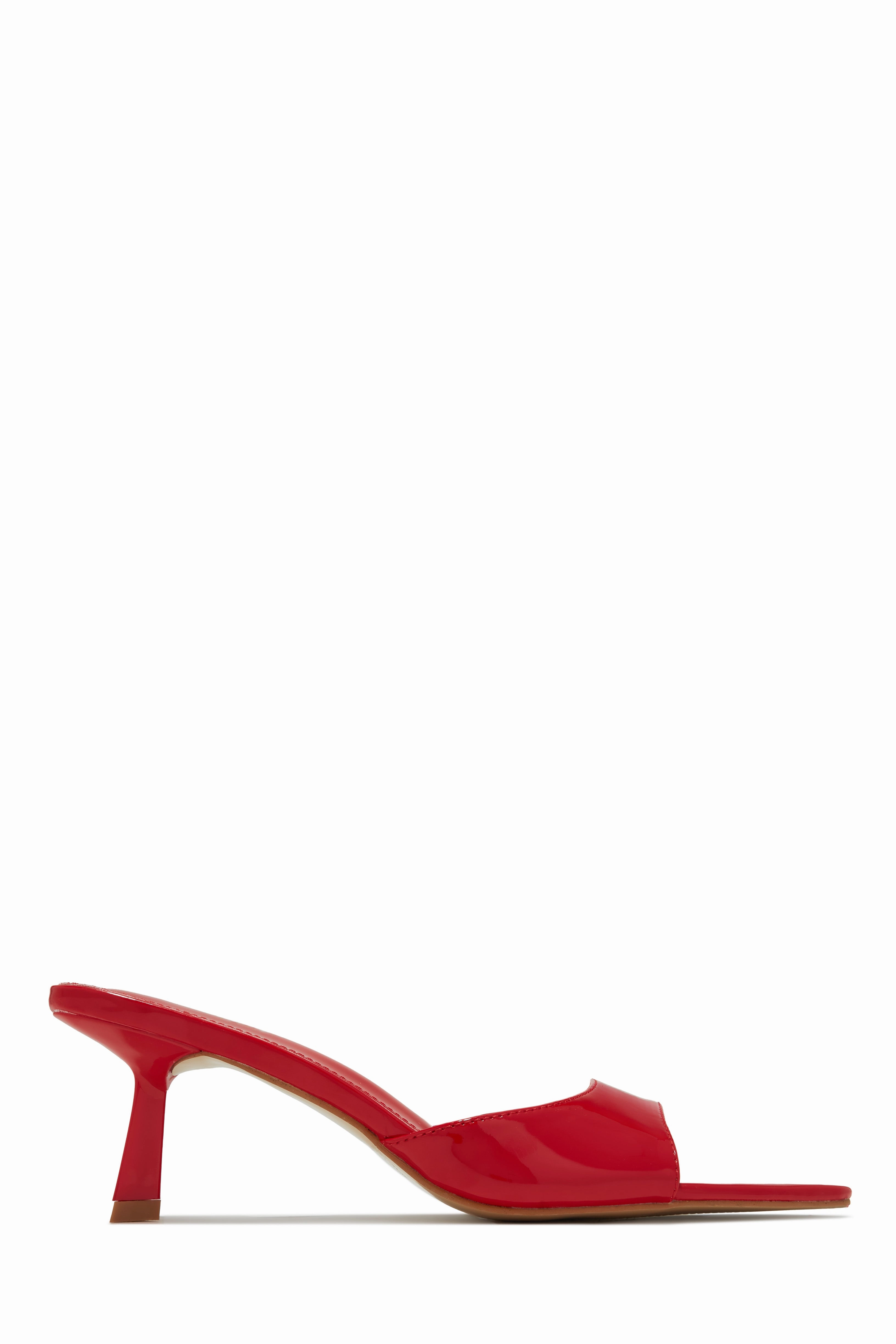 Zarina Mid Heel Mules - Red
