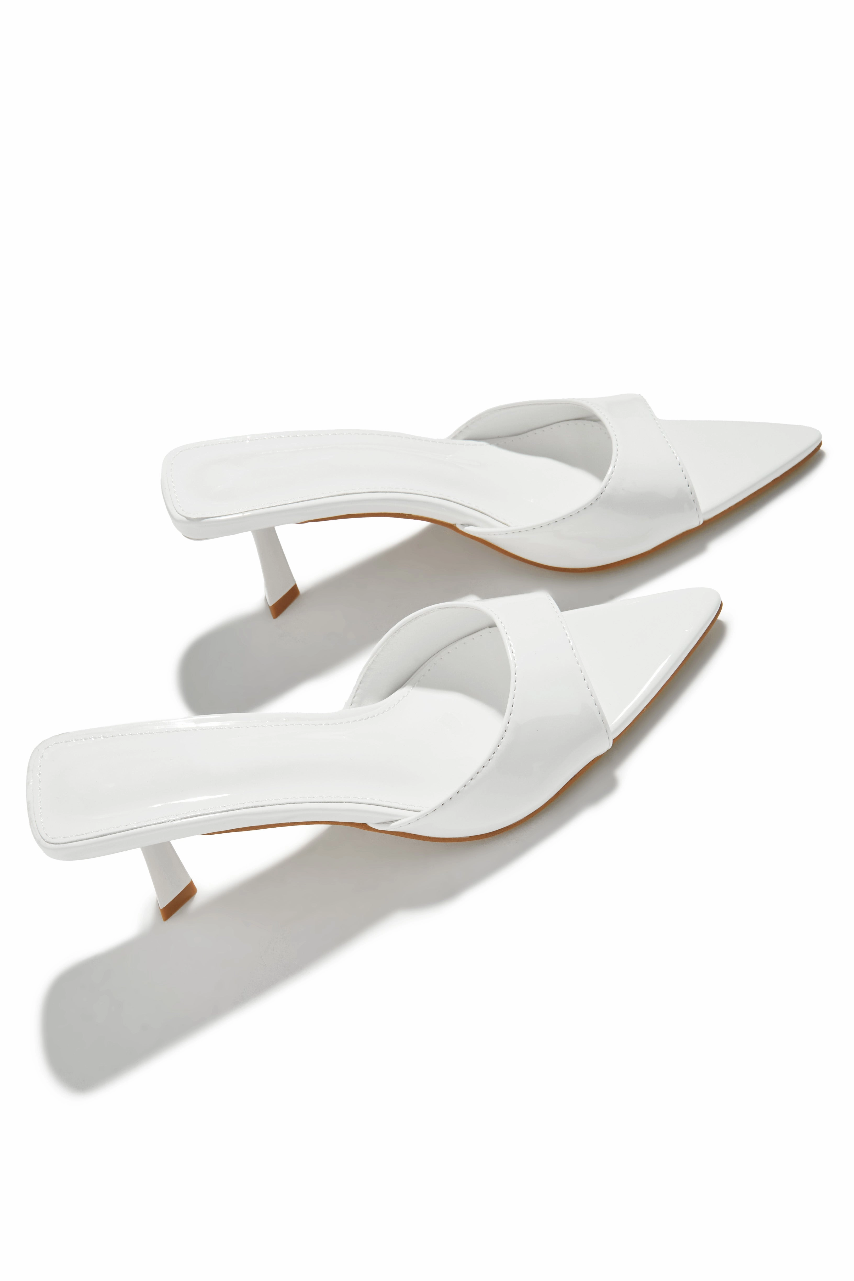 Zarina Mid Heel Mules - White