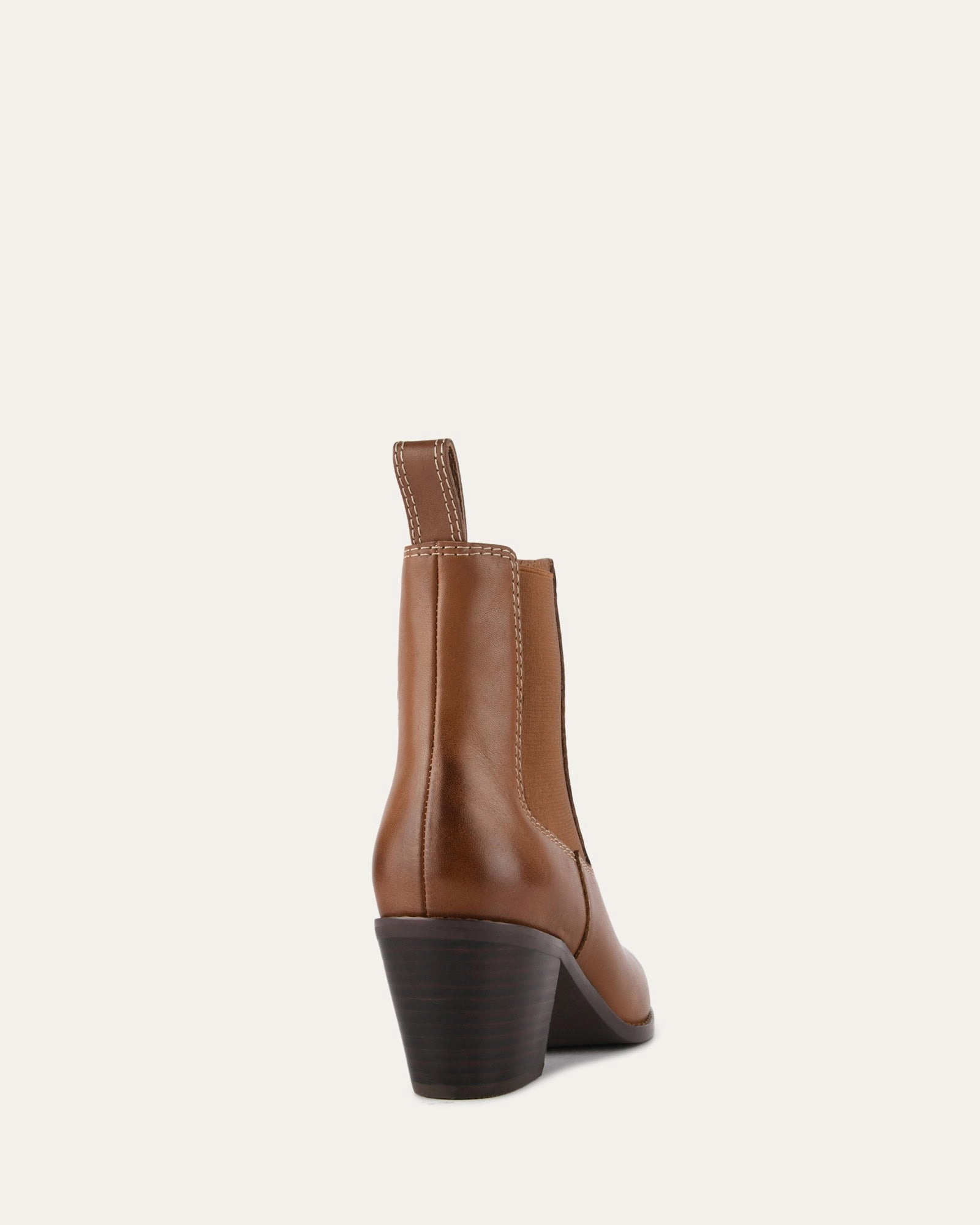 ZELLA MID ANKLE BOOTS DARK TAN LEATHER