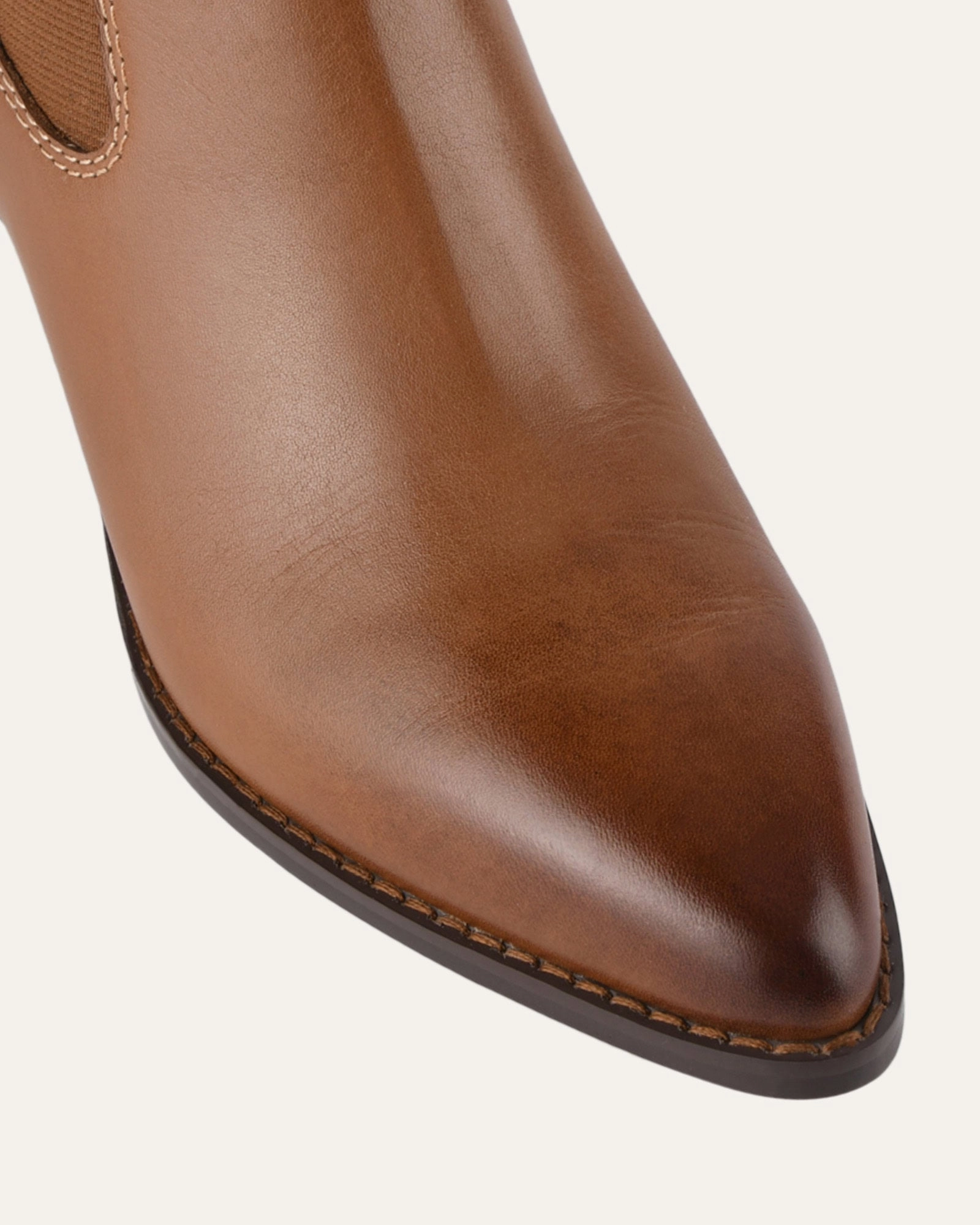 ZELLA MID ANKLE BOOTS DARK TAN LEATHER