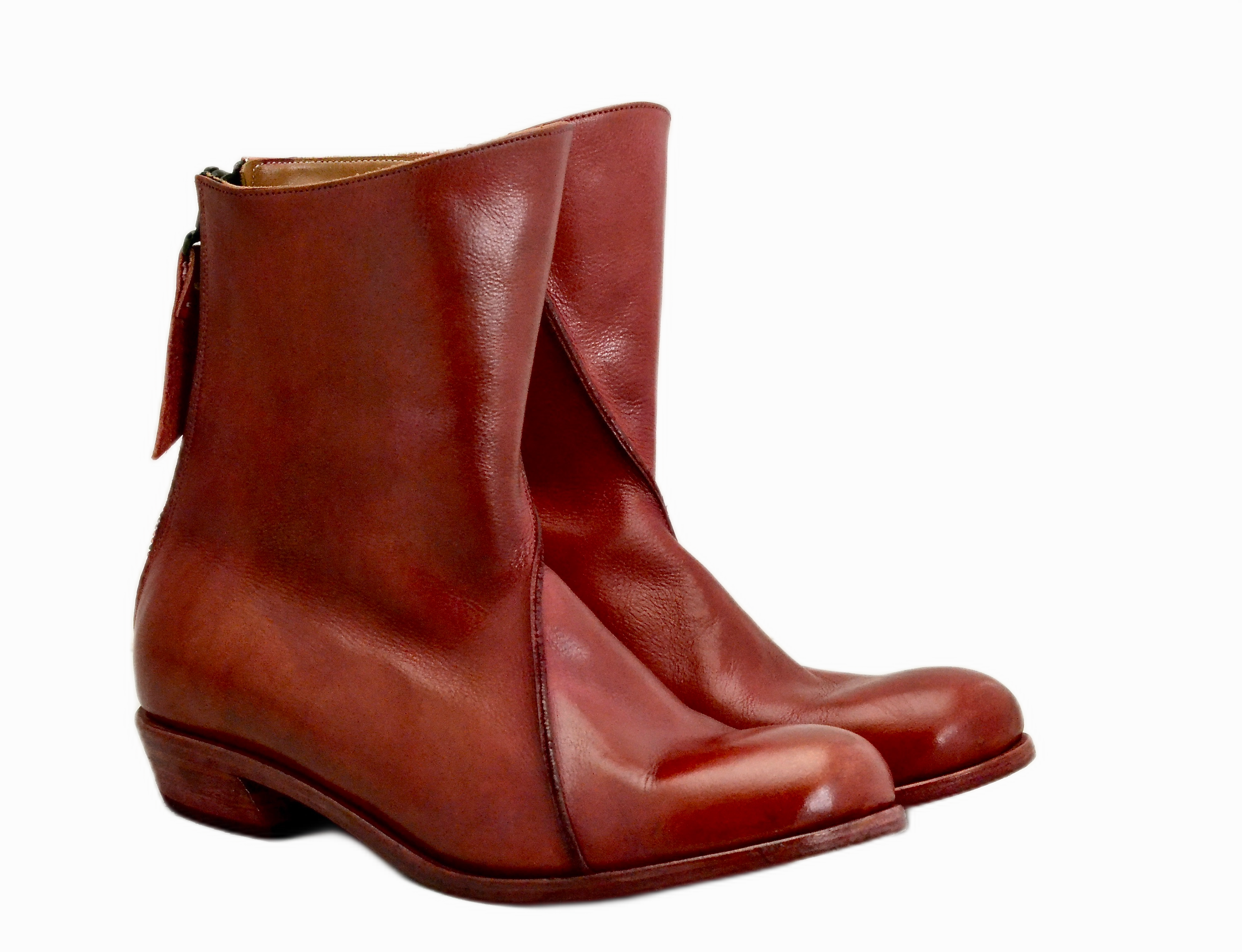 Zip back boot in pomegranate | Calf