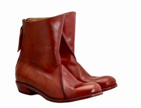 Zip back boot in pomegranate | Calf