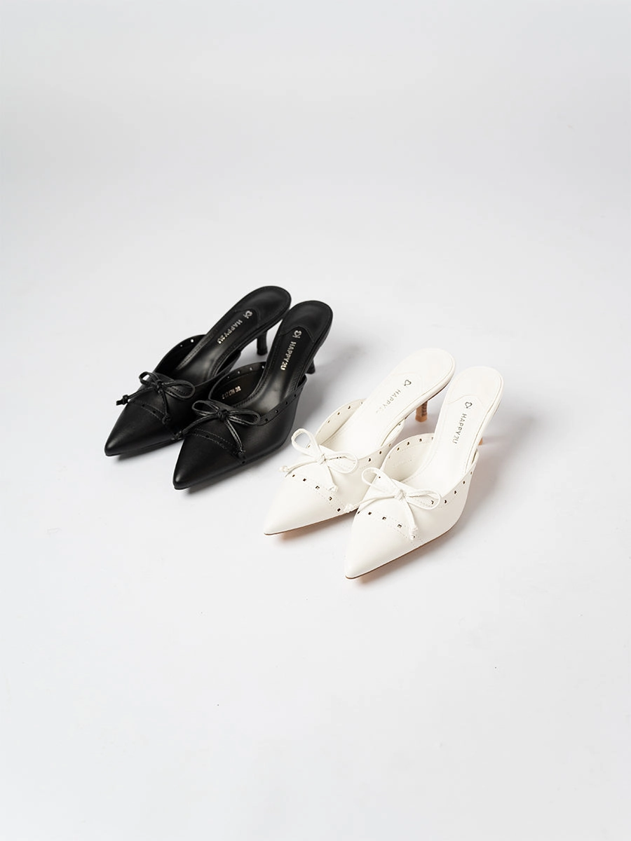 Zira Graceful Ribbon Mules