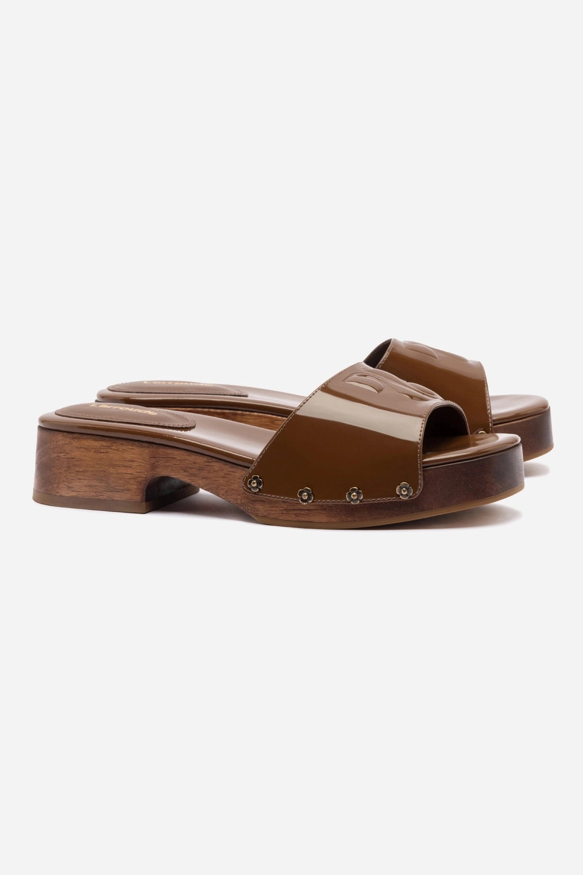 Zuzi Mule In Burnt Umber Patent Leather