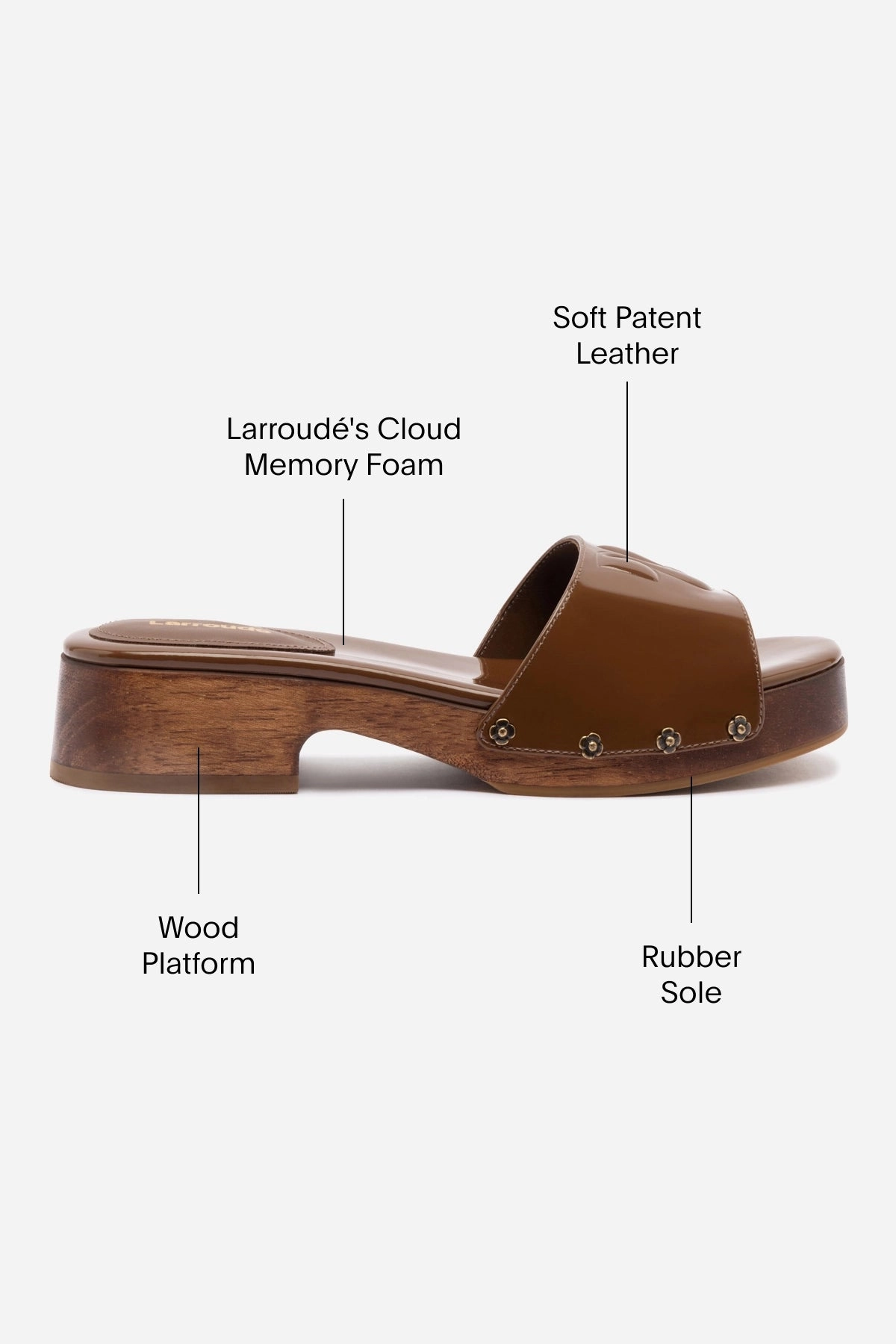 Zuzi Mule In Burnt Umber Patent Leather